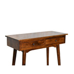 Console 2 tiroirs en bois massif Châtaignier 89 cm