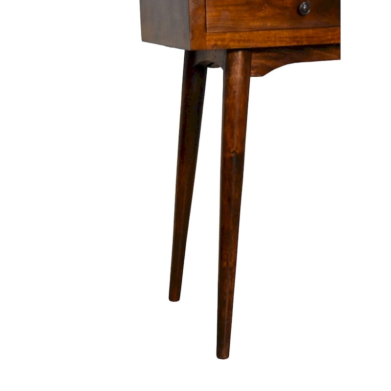 Console 2 tiroirs en bois massif Châtaignier 89 cm