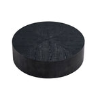 Table basse ronde sur pied, noyer/noir – Style moderne, 1 à 2 personnes