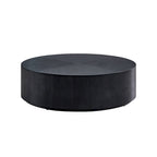Table basse ronde sur pied, noyer/noir – Style moderne, 1 à 2 personnes