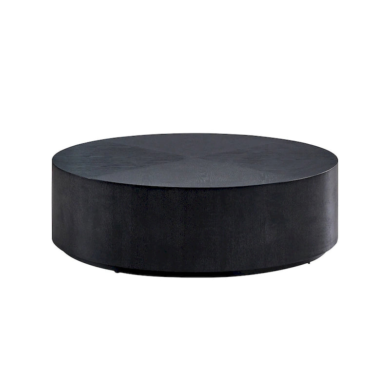 Table basse ronde sur pied, noyer/noir – Style moderne, 1 à 2 personnes