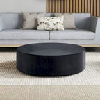 Table basse ronde sur pied, noyer/noir – Style moderne, 1 à 2 personnes