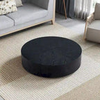 Table basse ronde sur pied, noyer/noir – Style moderne, 1 à 2 personnes