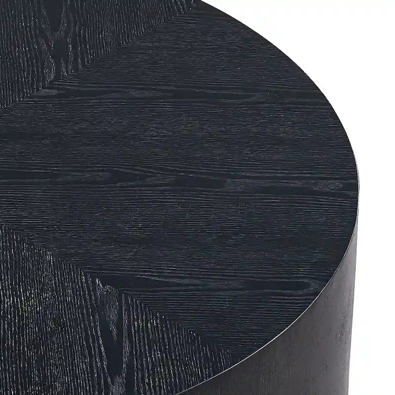 Table basse ronde sur pied, noyer/noir – Style moderne, 1 à 2 personnes