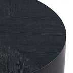 Table basse ronde sur pied, noyer/noir – Style moderne, 1 à 2 personnes