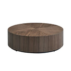 Table basse ronde sur pied, noyer/noir – Style moderne, 1 à 2 personnes