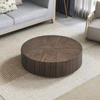 Table basse ronde sur pied, noyer/noir – Style moderne, 1 à 2 personnes