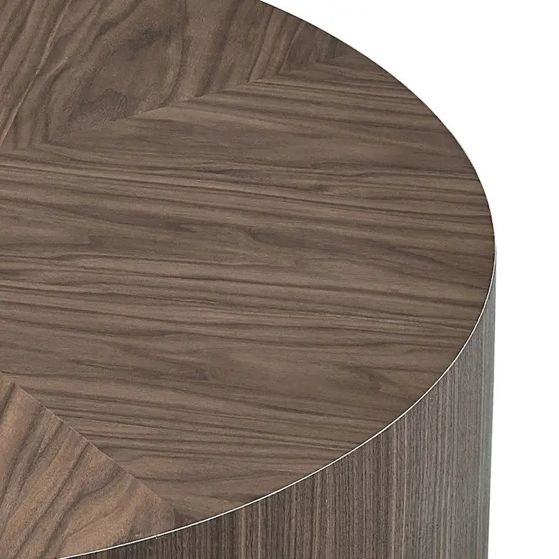 Table basse ronde sur pied, noyer/noir – Style moderne, 1 à 2 personnes