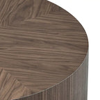 Table basse ronde sur pied, noyer/noir – Style moderne, 1 à 2 personnes