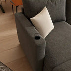 Canapé-lit d'angle modulable en U gris / blanc antique avec rangement – Style moderne, 6 places