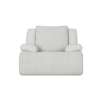 Fauteuil inclinable à bascule en velours côtelé marron/gris avec languette et coussins décoratifs – 1 place