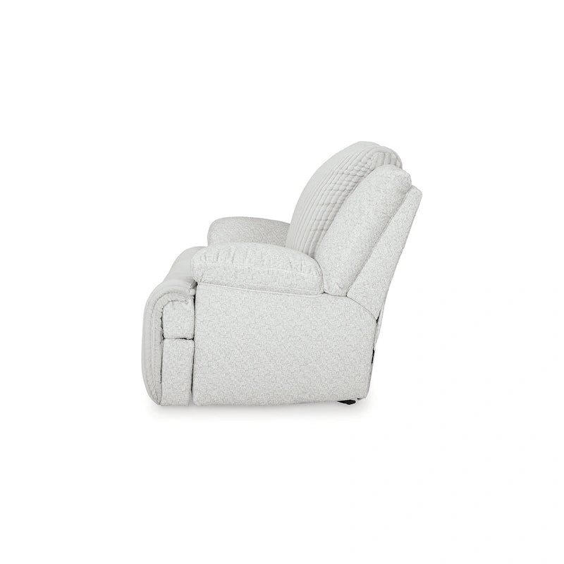 Fauteuil inclinable à bascule en velours côtelé marron/gris avec languette et coussins décoratifs – 1 place