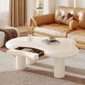 Table basse en forme de nuage blanc avec tiroir – Style moderne, pour 1 à 2 personnes
