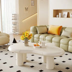 Table basse en forme de nuage blanc avec tiroir – Style moderne, pour 1 à 2 personnes