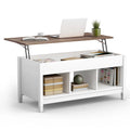 Table basse élévatrice blanche avec rangement dissimulé – Style moderne, pour 1 à 2 personnes