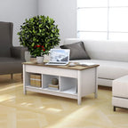 Table basse élévatrice blanche avec rangement dissimulé – Style moderne, pour 1 à 2 personnes