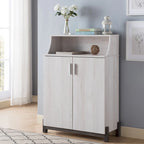 Meuble à chaussures 5 étagères Gris vieilli / Bois / Chêne blanc – Style contemporain, Utilisation familiale