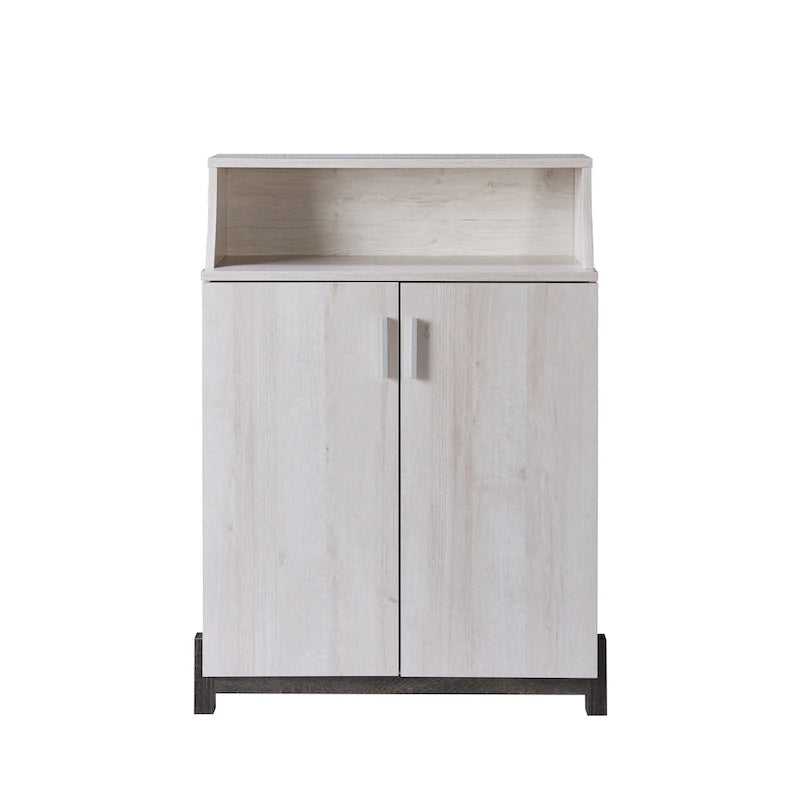 Meuble à chaussures 5 étagères Gris vieilli / Bois / Chêne blanc – Style contemporain, Utilisation familiale
