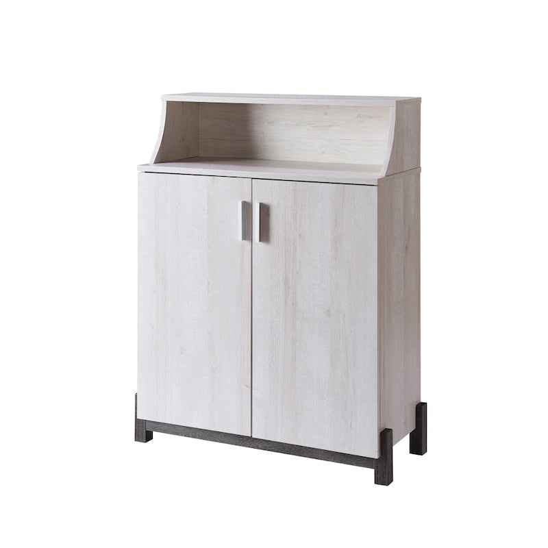 Meuble à chaussures 5 étagères Gris vieilli / Bois / Chêne blanc – Style contemporain, Utilisation familiale