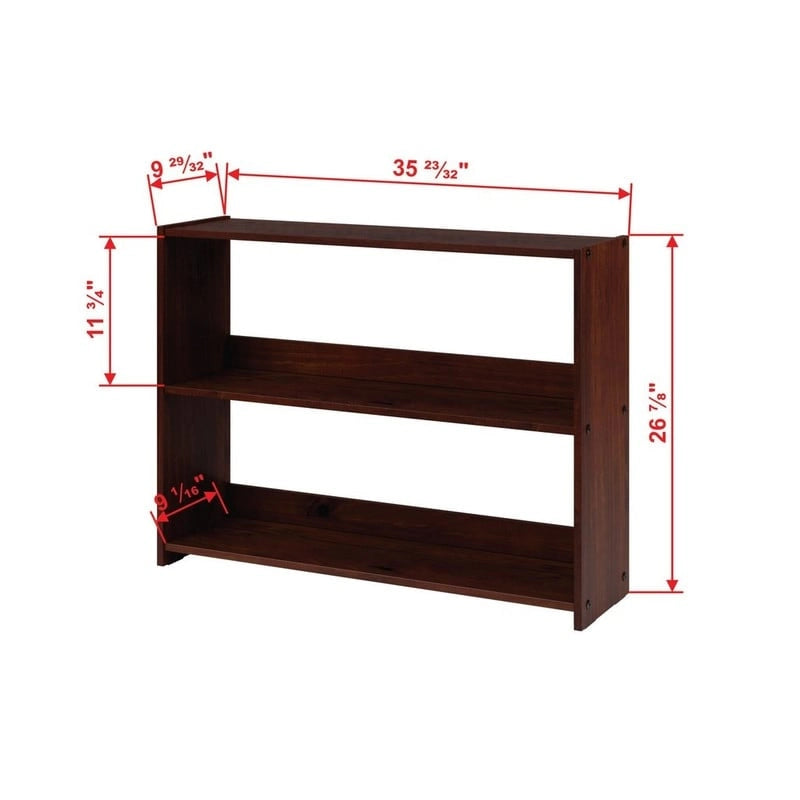Lit mezzanine double cappuccino/blanc/gris foncé avec bureau escamotable, commode 3 tiroirs et bibliothèque – 1 couchage