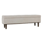 Banc de rangement capitonné beige clair – Style transitoire, 2 personnes
