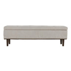 Banc de rangement capitonné beige clair – Style transitoire, 2 personnes