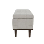 Banc de rangement capitonné beige clair – Style transitoire, 2 personnes