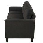 Canapé 3 places en tissu lin noir / gris / gris clair – Style moderne, pour 3 personnes