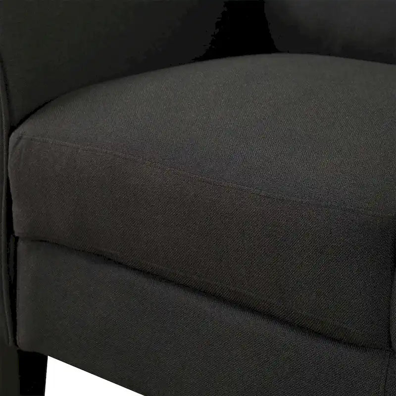Canapé 3 places en tissu lin noir / gris / gris clair – Style moderne, pour 3 personnes