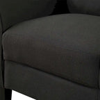 Canapé 3 places en tissu lin noir / gris / gris clair – Style moderne, pour 3 personnes