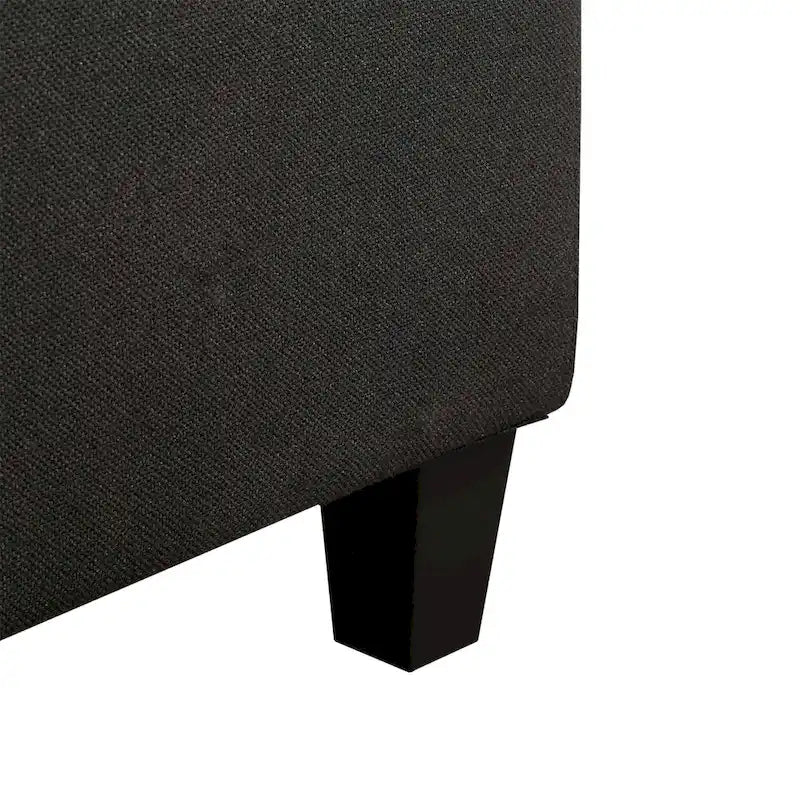 Canapé 3 places en tissu lin noir / gris / gris clair – Style moderne, pour 3 personnes