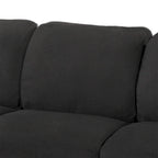 Canapé 3 places en tissu lin noir / gris / gris clair – Style moderne, pour 3 personnes
