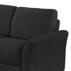 Canapé 3 places en tissu lin noir / gris / gris clair – Style moderne, pour 3 personnes