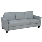 Canapé 3 places en tissu lin noir / gris / gris clair – Style moderne, pour 3 personnes