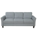 Canapé 3 places en tissu lin noir / gris / gris clair – Style moderne, pour 3 personnes