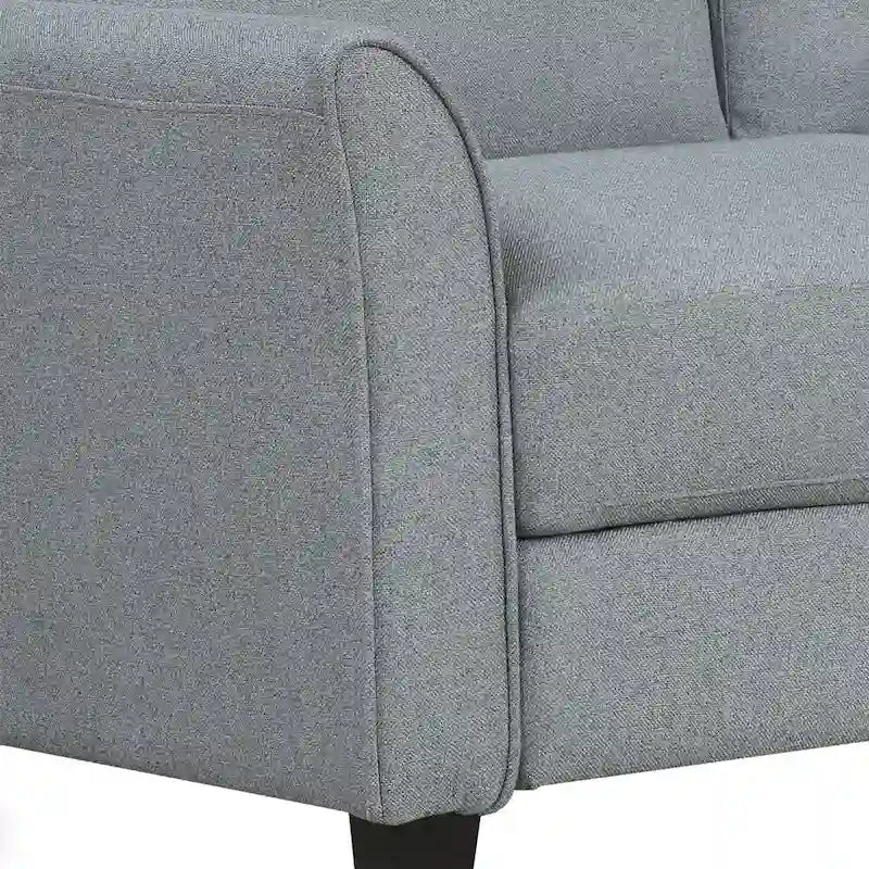 Canapé 3 places en tissu lin noir / gris / gris clair – Style moderne, pour 3 personnes