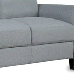 Canapé 3 places en tissu lin noir / gris / gris clair – Style moderne, pour 3 personnes