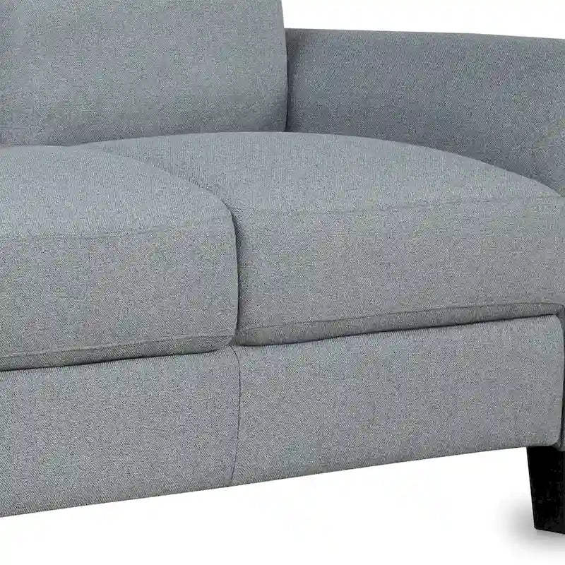 Canapé 3 places en tissu lin noir / gris / gris clair – Style moderne, pour 3 personnes