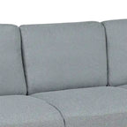 Canapé 3 places en tissu lin noir / gris / gris clair – Style moderne, pour 3 personnes