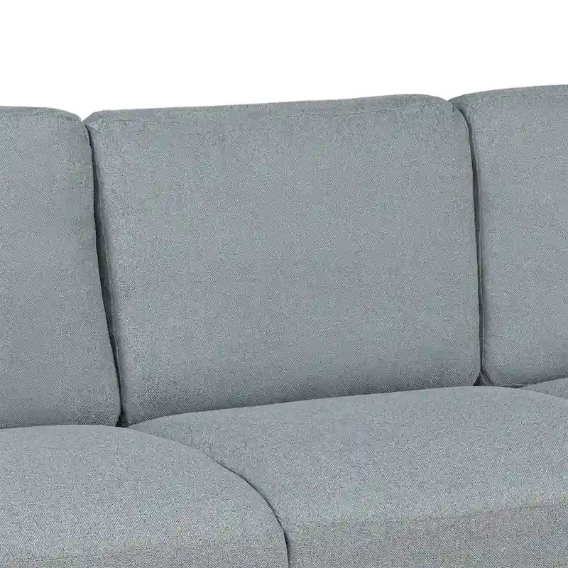 Canapé 3 places en tissu lin noir / gris / gris clair – Style moderne, pour 3 personnes