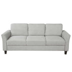 Canapé 3 places en tissu lin noir / gris / gris clair – Style moderne, pour 3 personnes