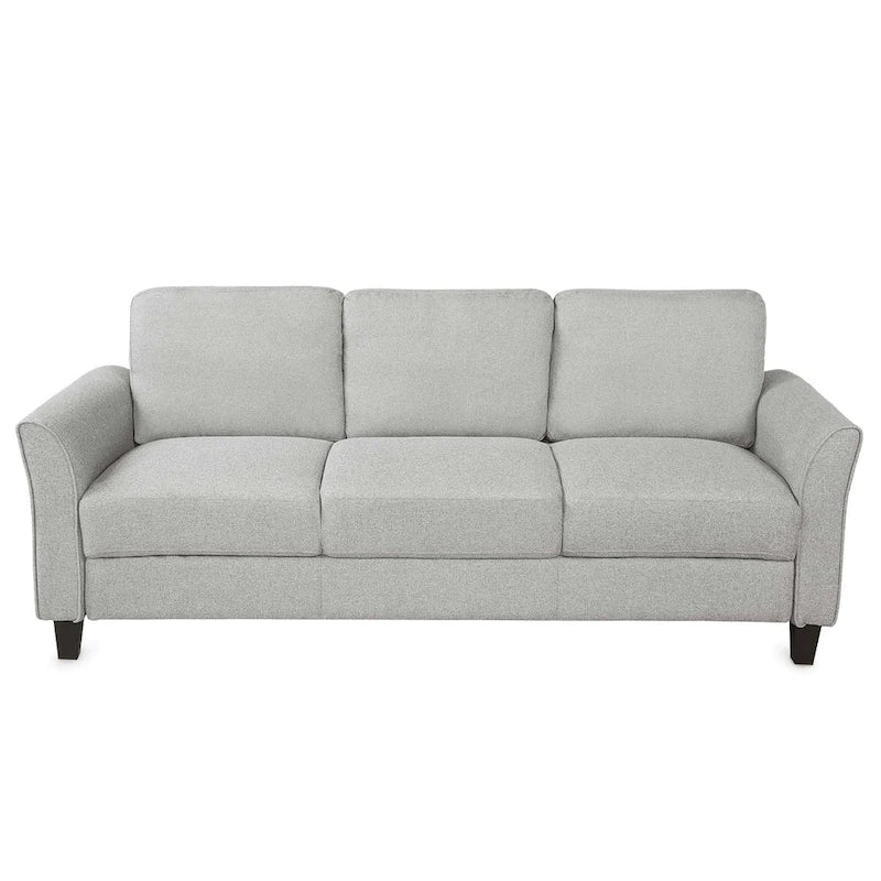 Canapé 3 places en tissu lin noir / gris / gris clair – Style moderne, pour 3 personnes