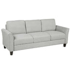 Canapé 3 places en tissu lin noir / gris / gris clair – Style moderne, pour 3 personnes