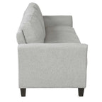 Canapé 3 places en tissu lin noir / gris / gris clair – Style moderne, pour 3 personnes