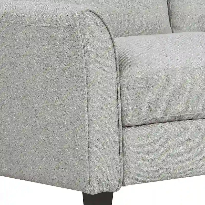 Canapé 3 places en tissu lin noir / gris / gris clair – Style moderne, pour 3 personnes