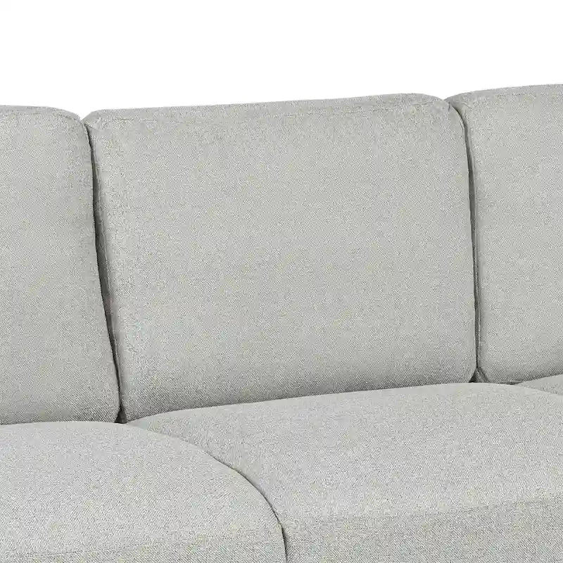 Canapé 3 places en tissu lin noir / gris / gris clair – Style moderne, pour 3 personnes