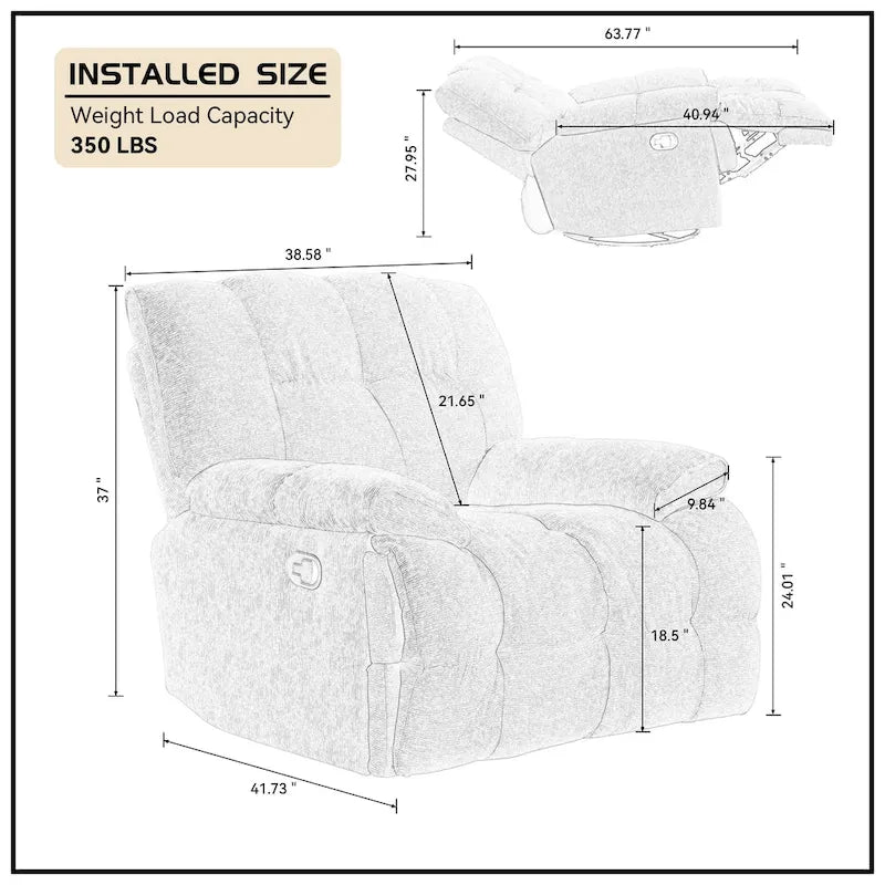 Fauteuil inclinable pivotant à 360° Vert / Blanc / Rose / Jaune – 1 place