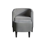 Fauteuil d'appoint avec pouf assorti en lin anthracite / rouge / gris / beige / bleu – 1 place