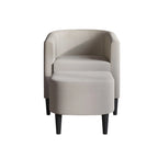 Fauteuil d'appoint avec pouf assorti en lin anthracite / rouge / gris / beige / bleu – 1 place