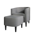 Fauteuil d'appoint avec pouf assorti en lin anthracite / rouge / gris / beige / bleu – 1 place